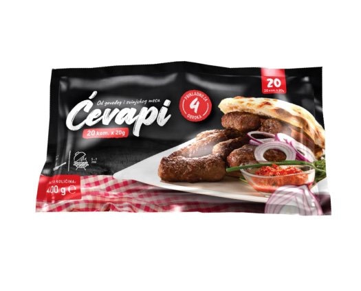 Smrznuti ćevapi Goveđe i svinjsko meso 400 g (20x20 g) - Akcija u trgovini Boso