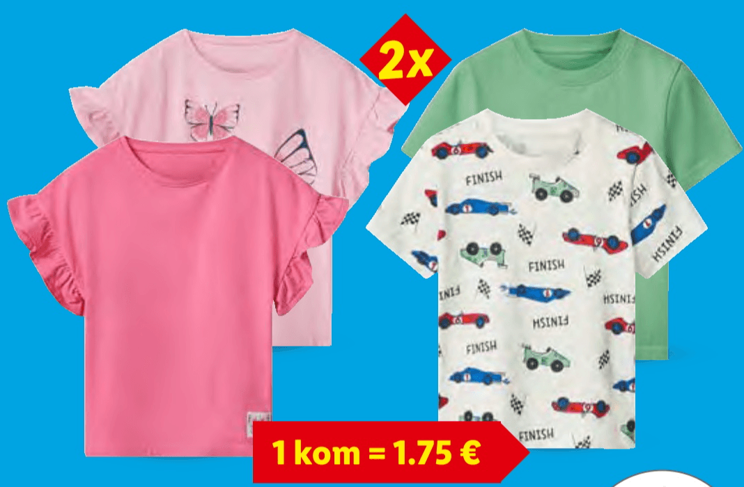 LUPILU Majice 2 komada u setu - Akcija u trgovini Lidl