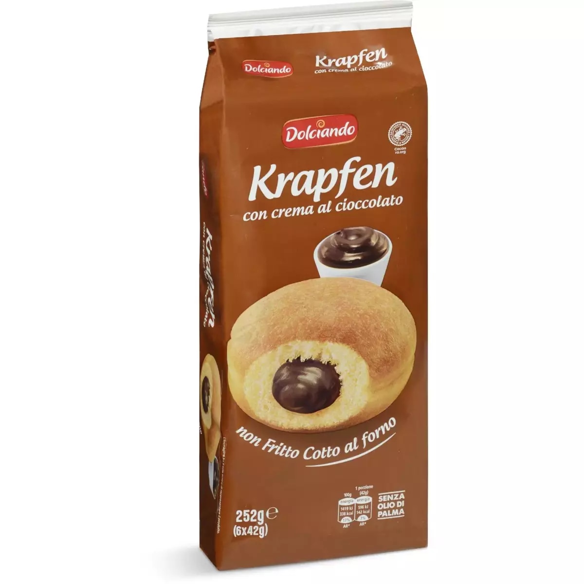 Dolciando krafna s čokoladnim punjenjem 252 g Akcija u trgovini Eurospin