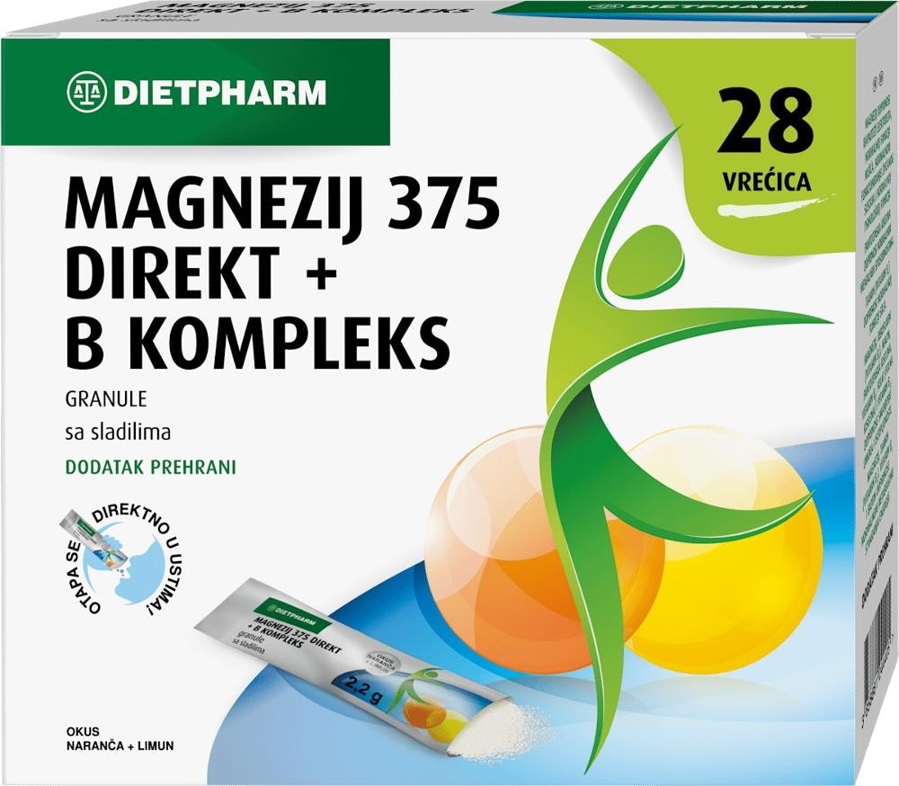 Dietpharm Magnezij 375 direkt + B kompleks 28 kom Akcija u trgovini Bipa