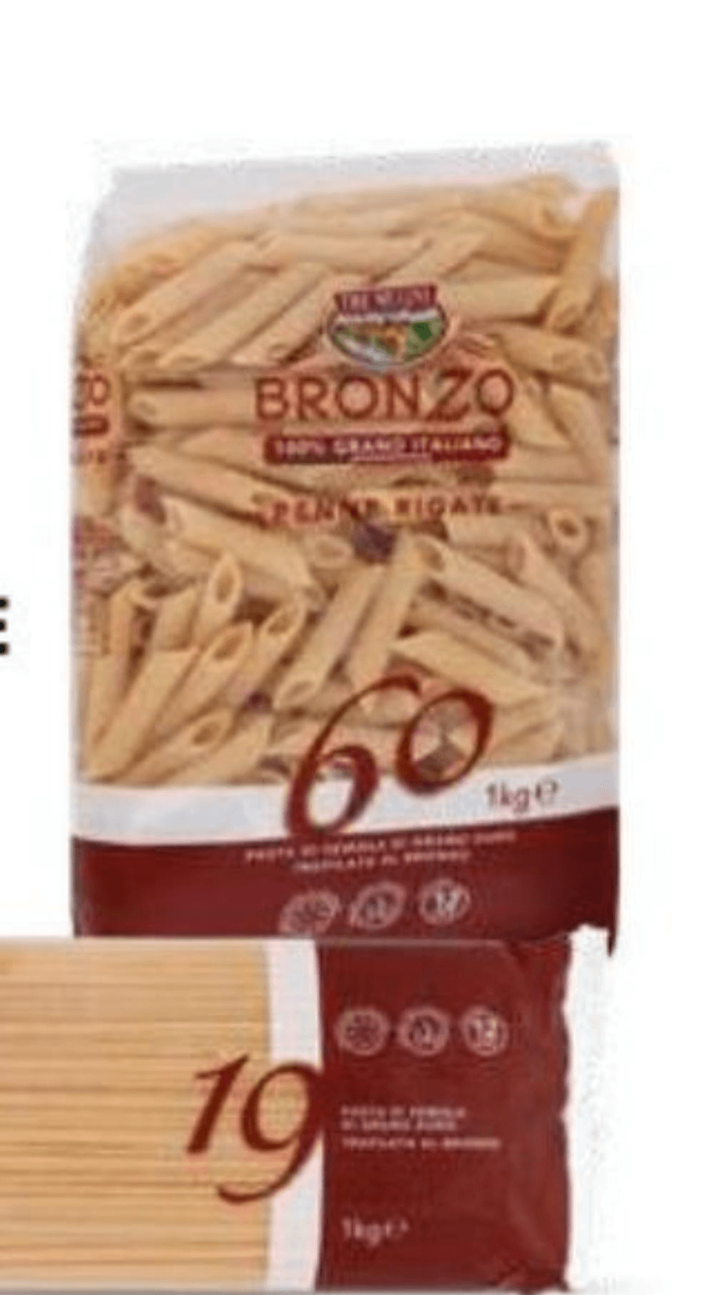 Bronzo tjestenina iz brončanog kalupa Spaghetti/Penne Rigate 1 kg Akcija u trgovini Eurospin