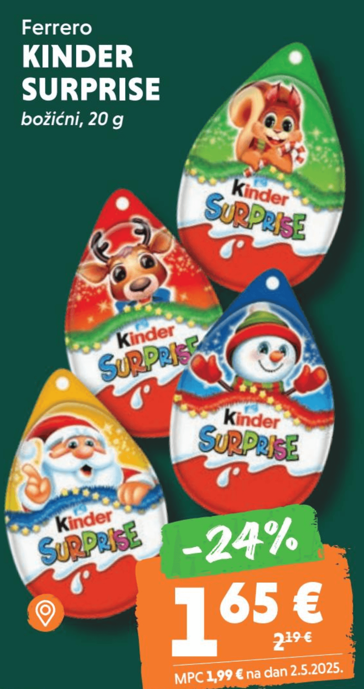 Ferrero Kinder Surprise 20 g - Akcija u trgovini Studenac