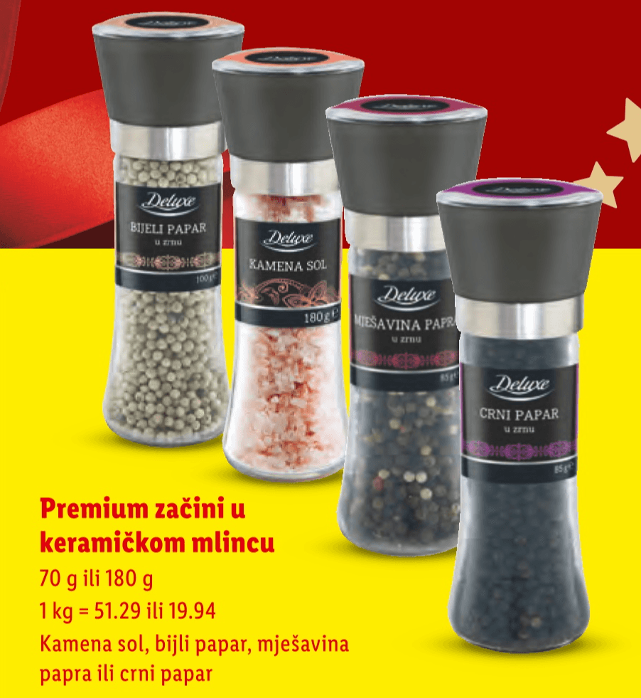 Premium začini u keramičkom mlincu 70 g ili 180 g Deluxe - Akcija u trgovini Lidl