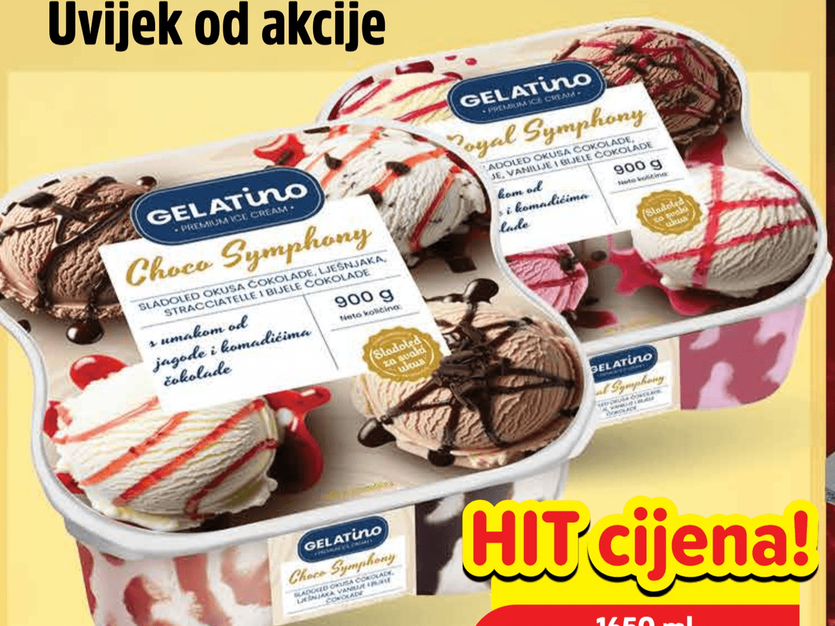 Gelatino Sladoled 1650 ml - Akcija u trgovini Plodine