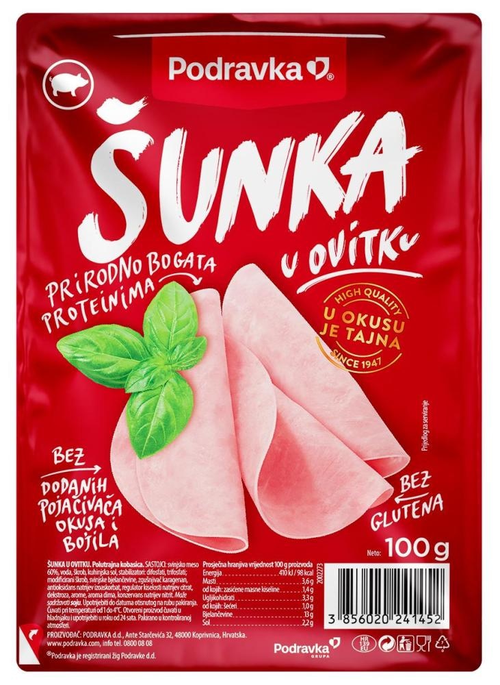 PODRAVKA Šunka u ovitku 100 g - Akcija u trgovini Plodine