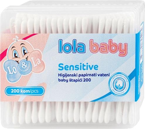 lola baby sensitive higijenski papirnati vateni štapići za bebe 200 kom. Akcija u trgovini Dm