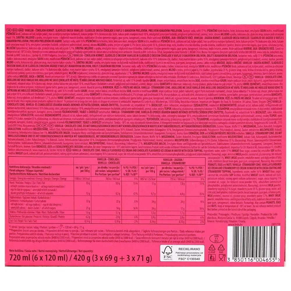 Ledo Box sladoled 720 ml / 660 ml Akcija u trgovini Konzum