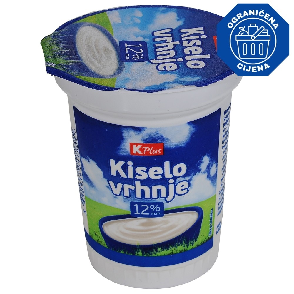 K Plus kiselo vrhnje 180 g Akcija u trgovini Konzum