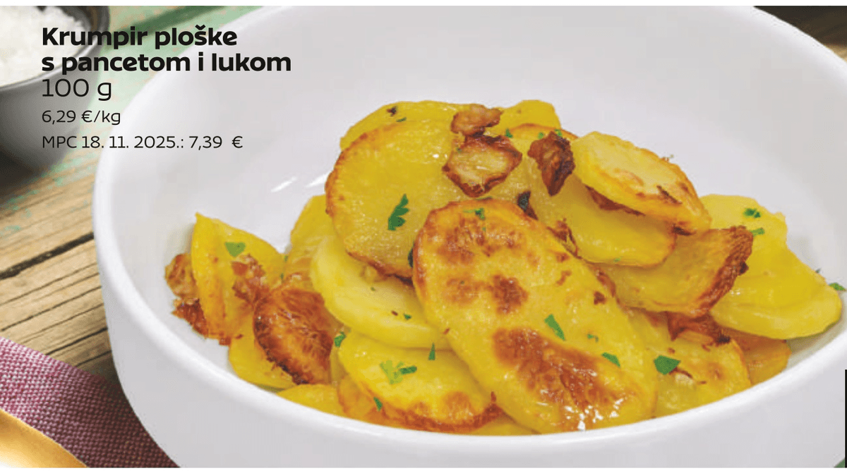 Krumpir ploške s pancetom i lukom 100 g - Akcija u trgovini Tommy