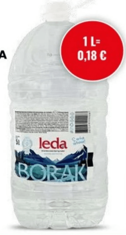 Leda Borak Voda prirodna izvorska 5 l - Akcija u trgovini Eurospin