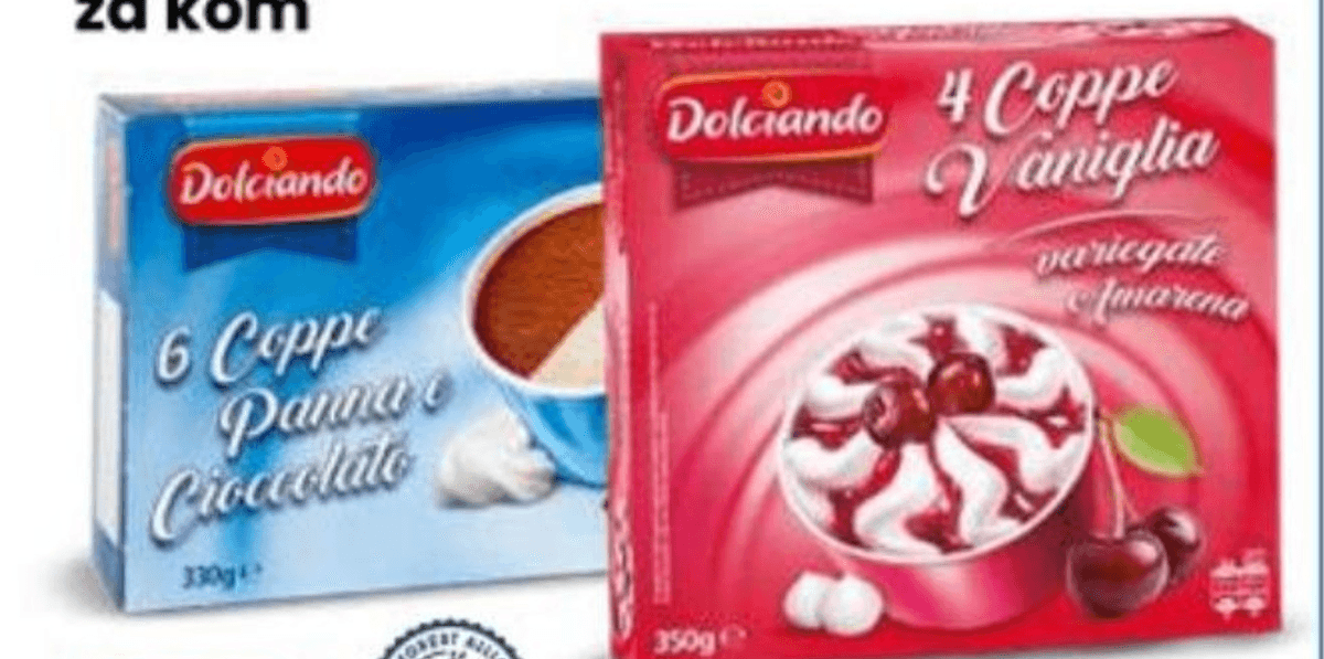 Čašica 4 kom, 330 g Dolciando - Akcija u trgovini Eurospin