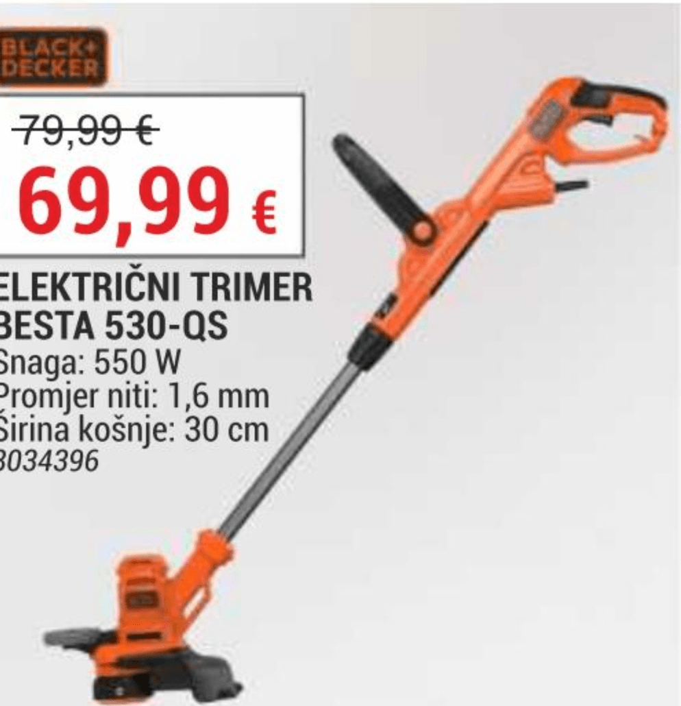 Black+Decker Električni trimer BESTA 530-QS - Akcija u trgovini Merkury