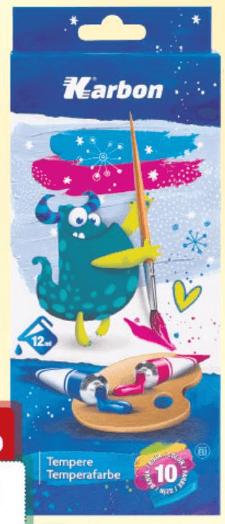 Karbon tempera u alu tubi 12 ml 10 boja Akcija u trgovini KTC