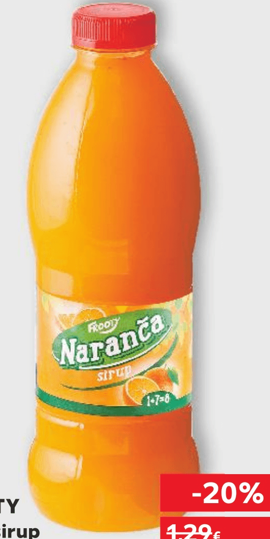 FROOTY Voćni sirup 1 L - Akcija u trgovini Kaufland