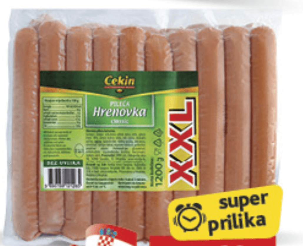 Cekin Hrenovke 1200g Vindija - Akcija u trgovini Konzum