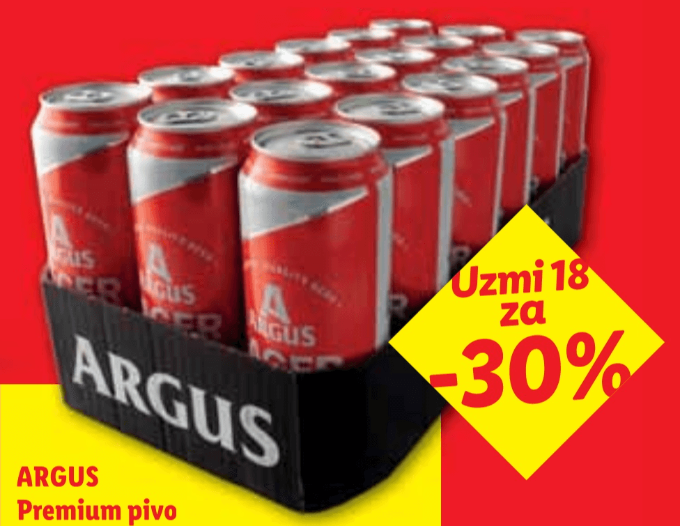 Argus Premium pivo 18 x 0.5 l - Akcija u trgovini Lidl