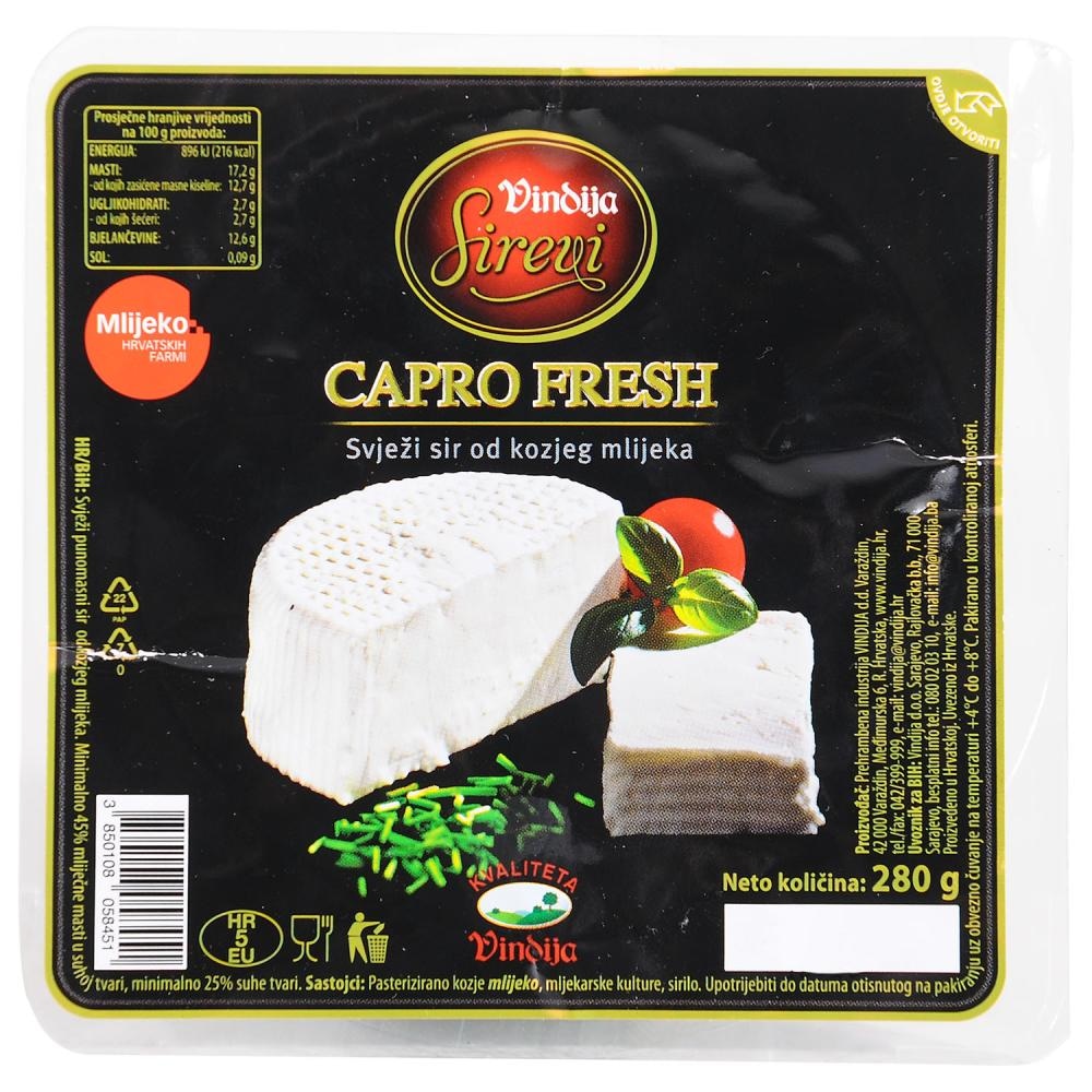 Capro fresh, Vindija Svježi sir 280 g - Akcija u trgovini Tommy