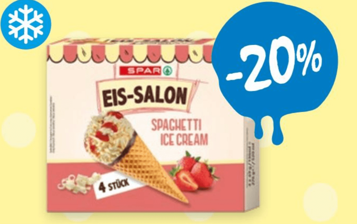 Sladoled Spar Spaghetti 4 x 130 ml - Akcija u trgovini Spar
