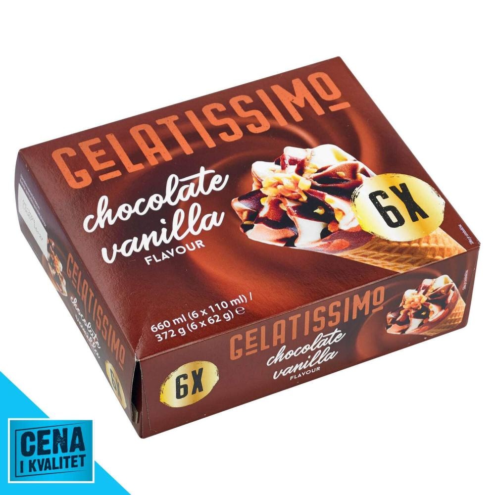 GELATISSIMO SLADOLED kornet 6x110ml - Akcija u trgovini Konzum