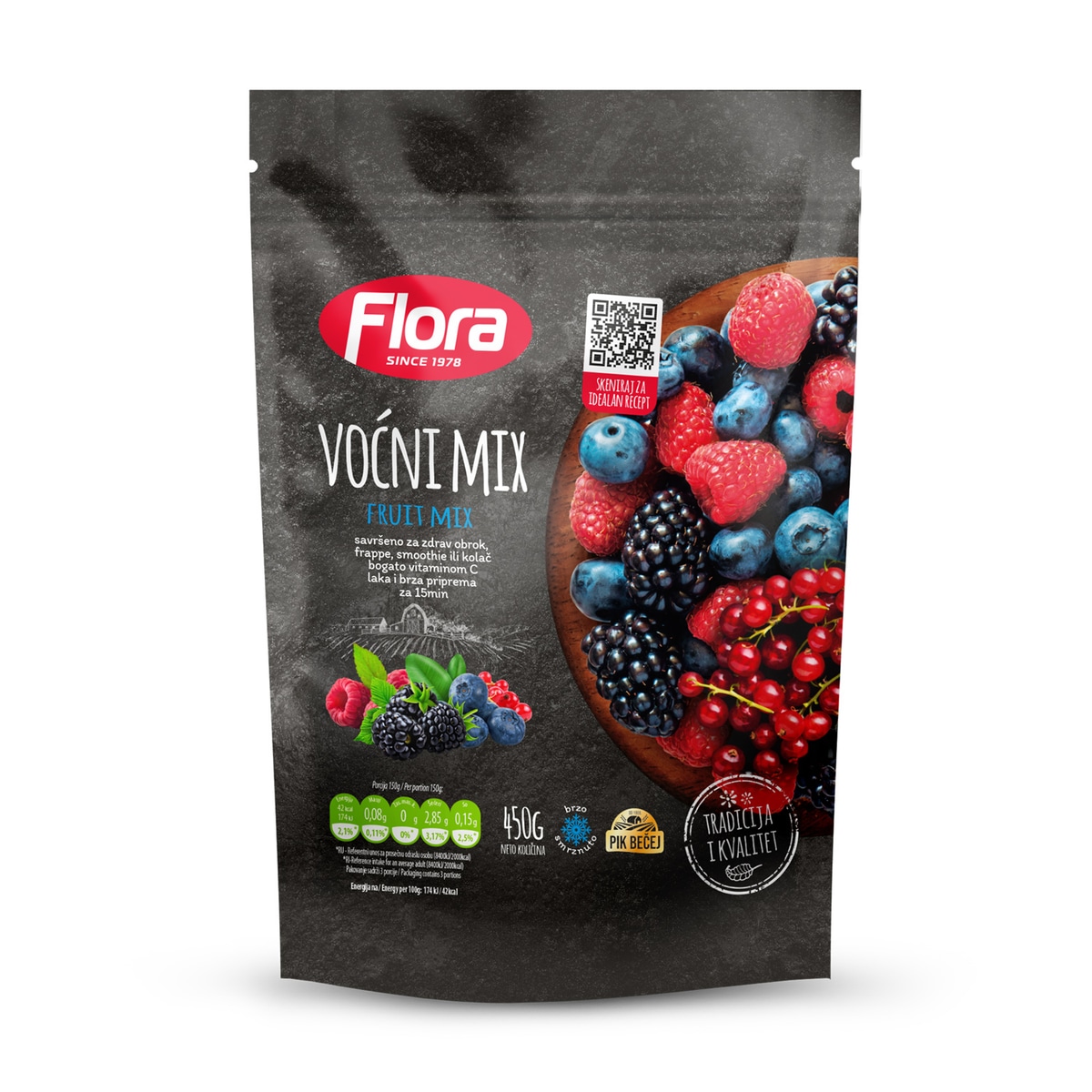Flora Voćni Mix 450 g - Akcija u trgovini Trgovina Krk