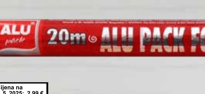 Aluminijska folija 20 m - Akcija u trgovini KTC