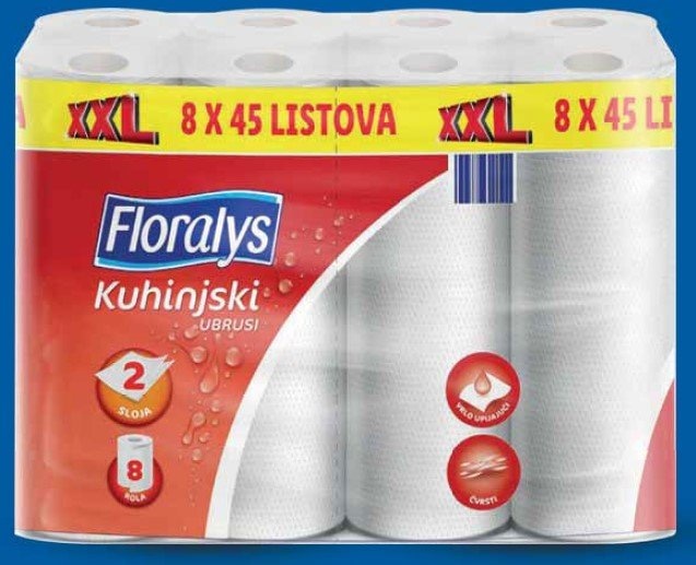 Floralys Kuhinjski ubrusi XXL 8 X 45 LISTOVA - Akcija u trgovini Lidl