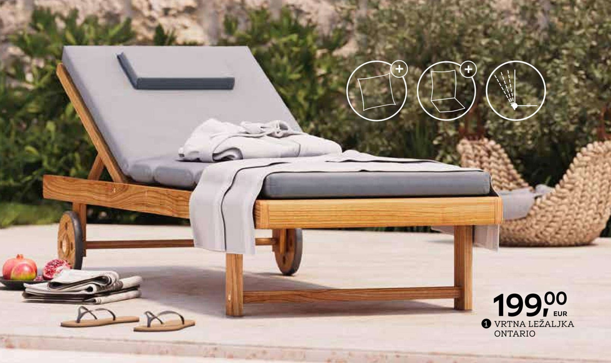 Vrtna ležaljka Ontario - Akcija u trgovini Lesnina
