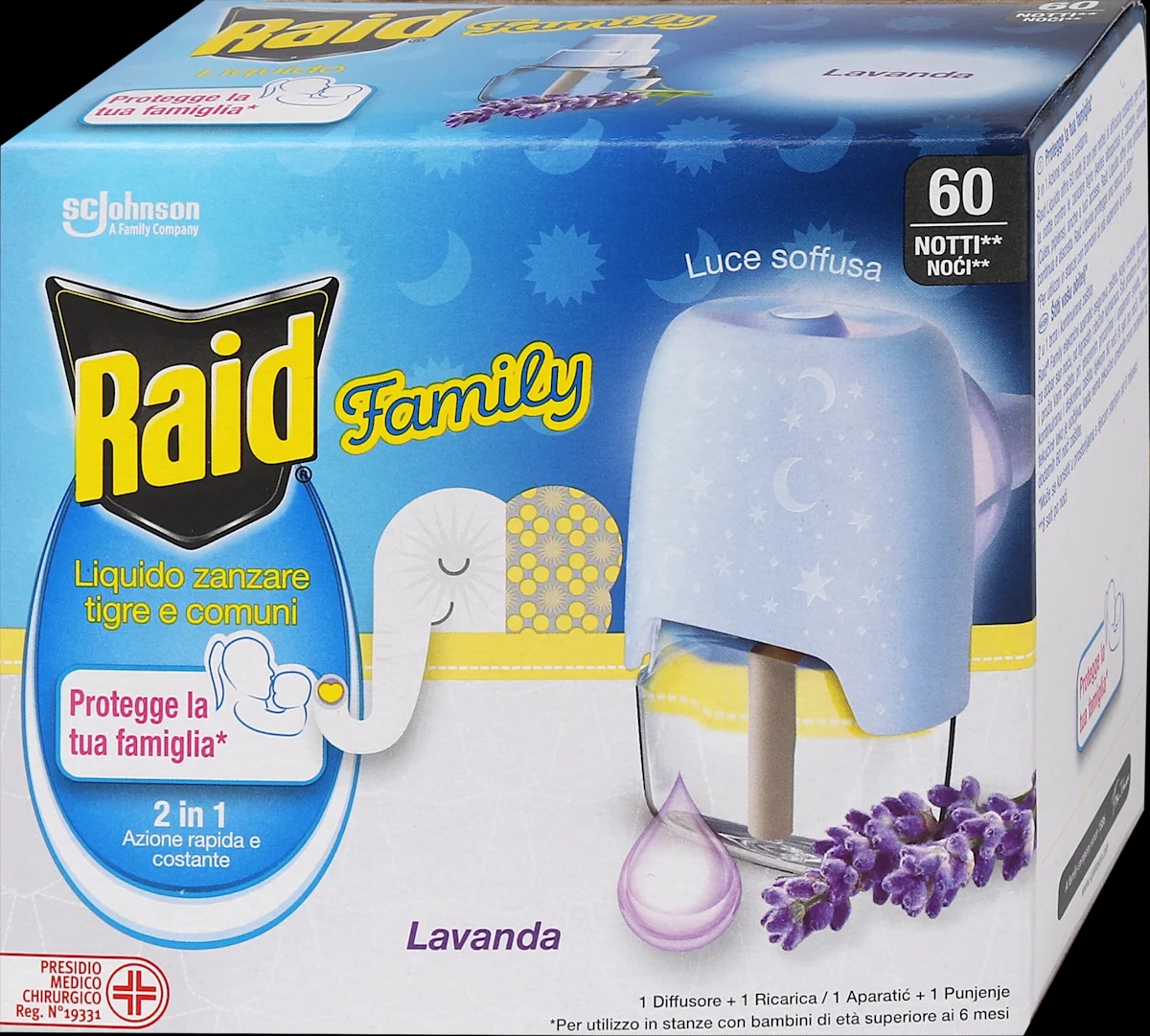 Raid električni aparatić protiv komaraca Family lavanda 36 ml, 1 kom. - Akcija u trgovini Dm