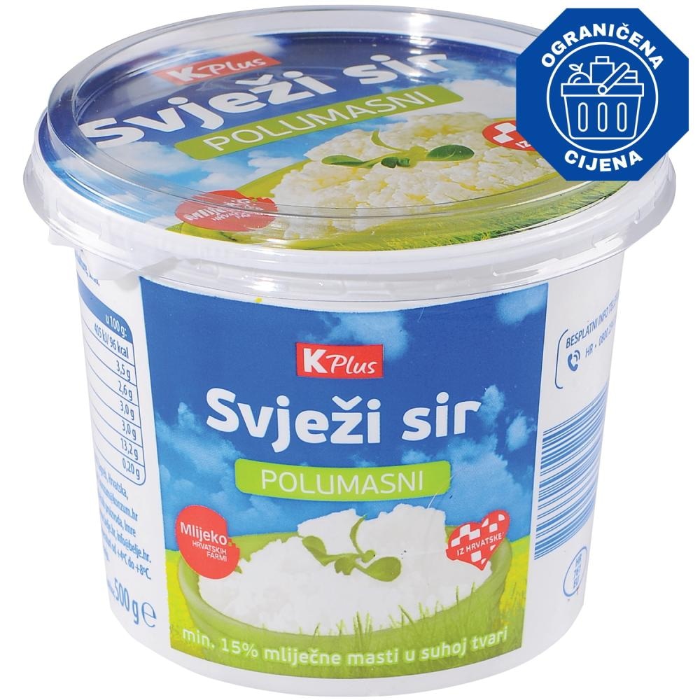 K Plus Svježi Sir i Vrhnje 200g - Akcija u trgovini Konzum