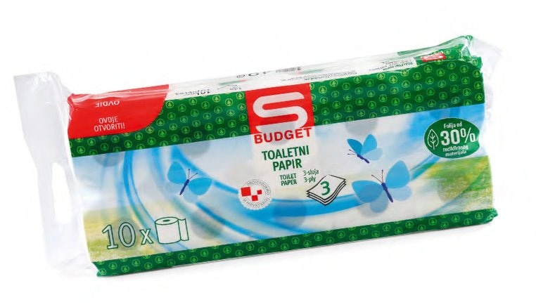 Toaletni papir 10 rola u pakiranju Budget - Akcija u trgovini Spar