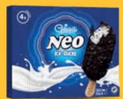 Gelatelli Sladoled na štapiću Neo 4 x 90 ml - Akcija u trgovini Lidl