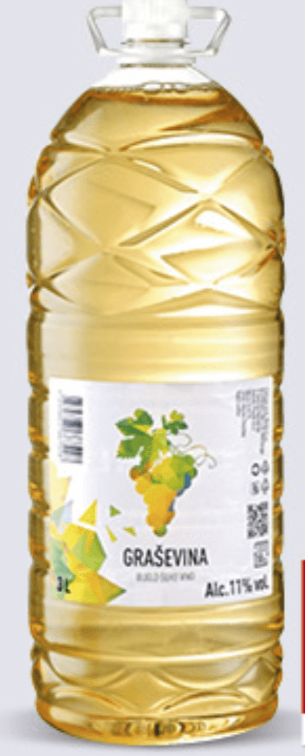 Vino Graševina bijelo 3l - Akcija u trgovini Konzum