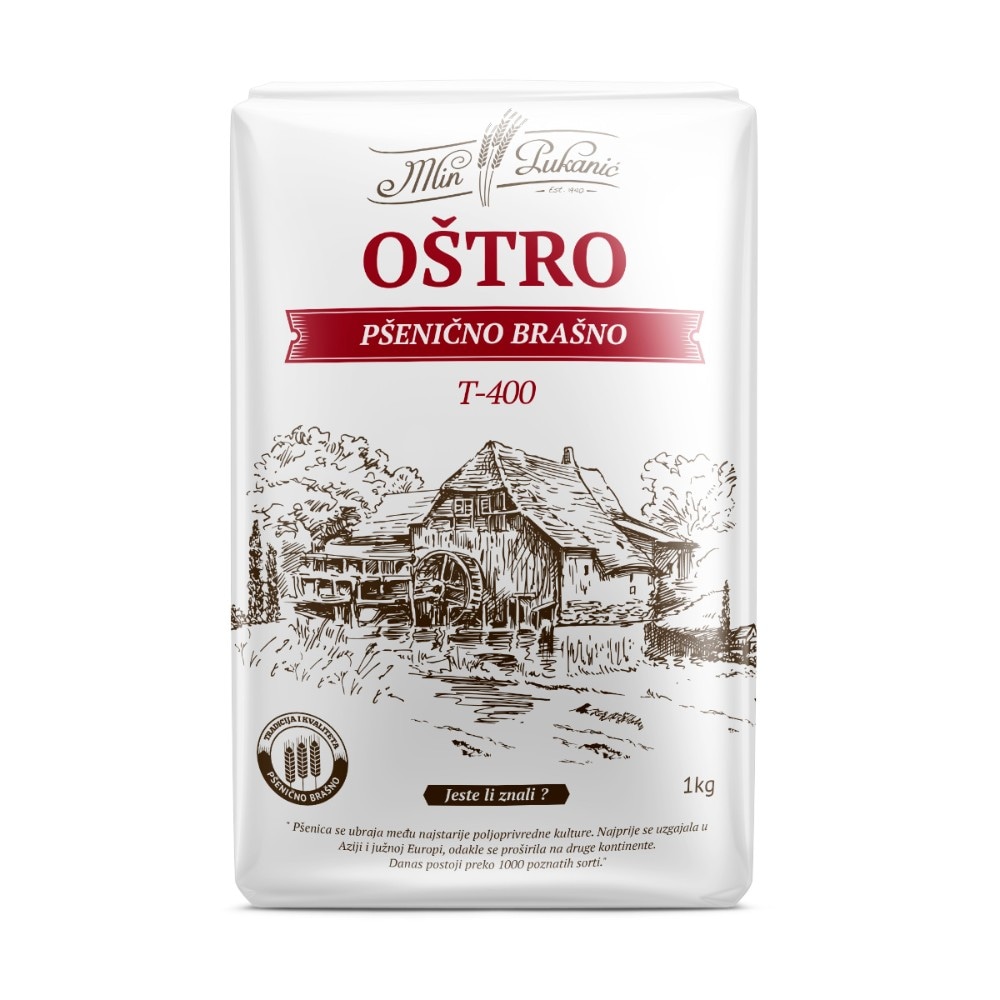 Brašno oštro T-400 1 KG Mlin Pukanić - Akcija u trgovini 365 Market