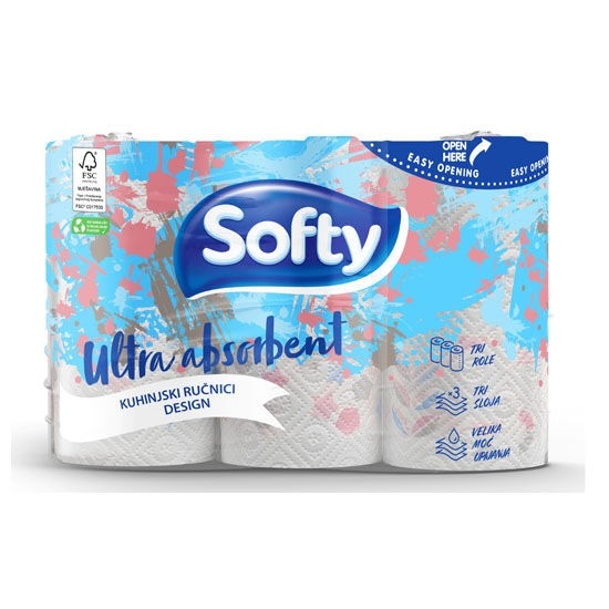 Softy papirnati ručnici Ultra Absorbent 3 role Akcija u trgovini Plodine