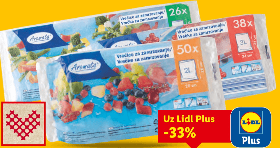 Aromata Vrećice za zamrzavanje 26, 38 ili 50 komada, 2 L, 3 L ili 5 L - Akcija u trgovini Lidl