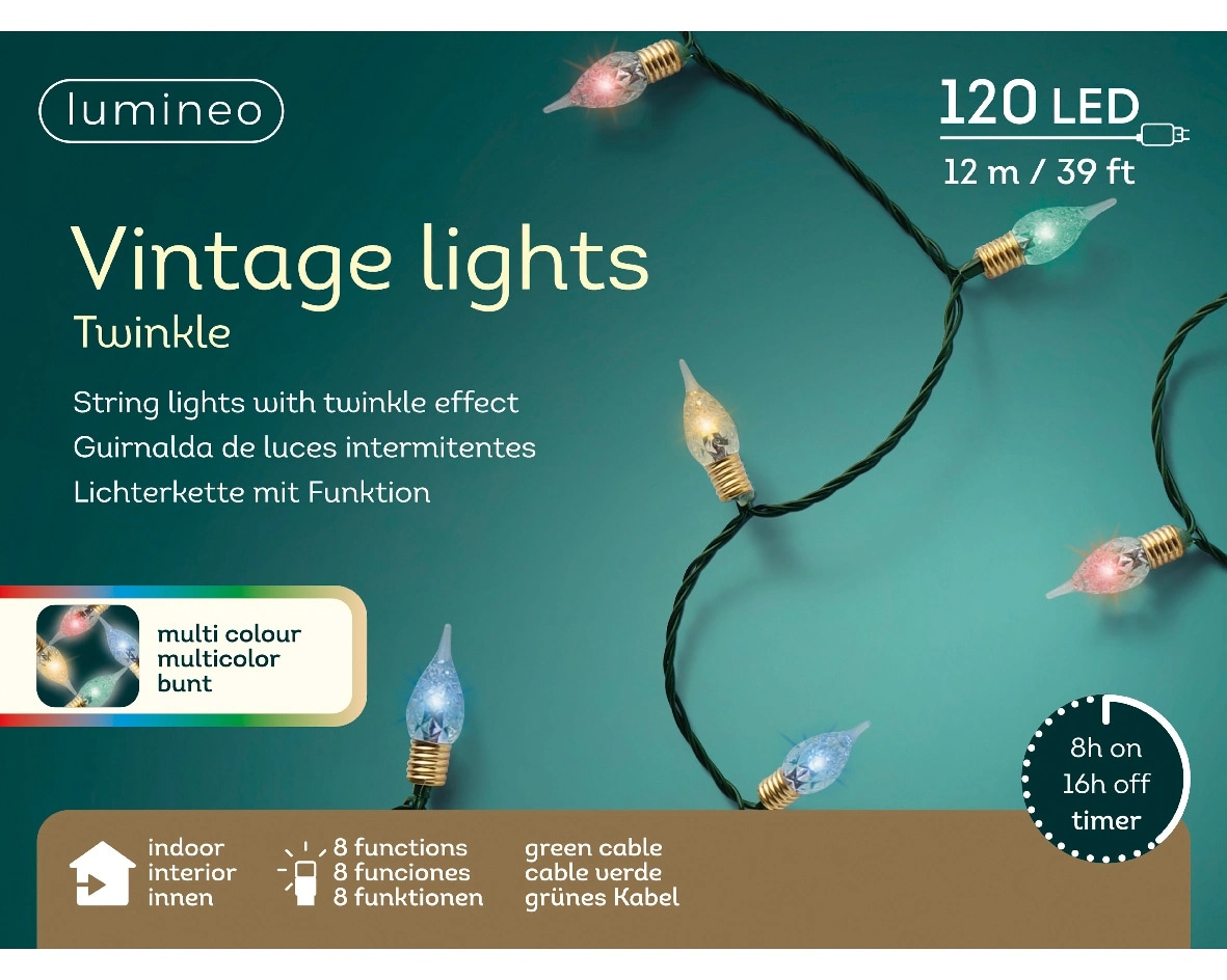 Lumineo Božićne LED lampice Vintage 12 m, 120 LED Akcija u trgovini Plodine