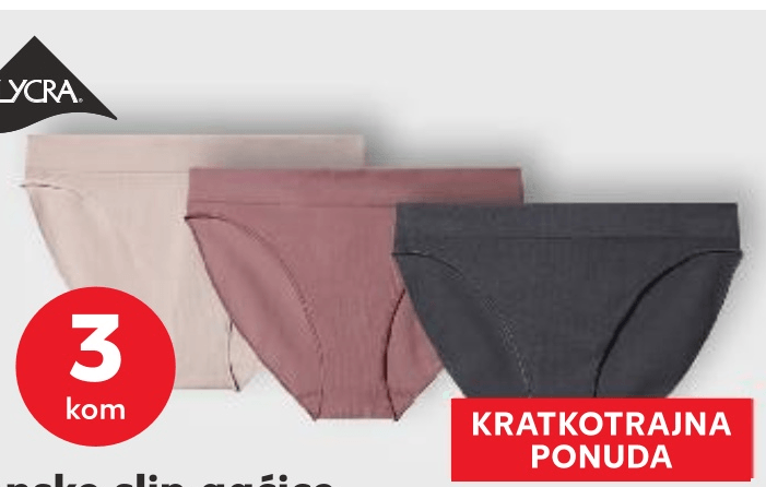 Ženske slip gaćice 3 kom LYCRA - Akcija u trgovini Kaufland