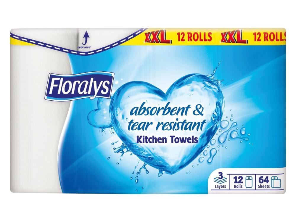 Floralys Kuhinjski ubrusi XXL 12 rola x 64 listića - Akcija u trgovini Lidl