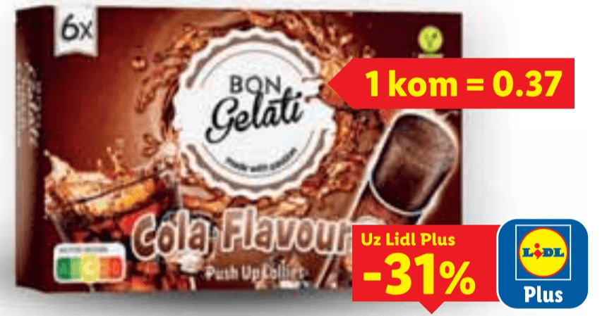 BON GELATI Vodeni sladoled Cola 6 x 110 ml - Akcija u trgovini Lidl