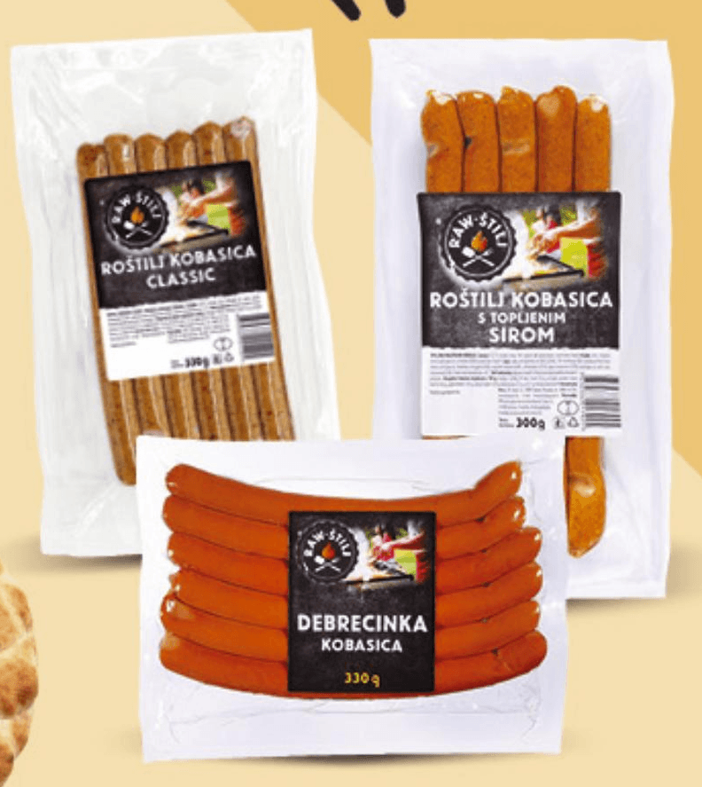 Raw-Štilj Grill kobasica 330g Akcija u trgovini Konzum
