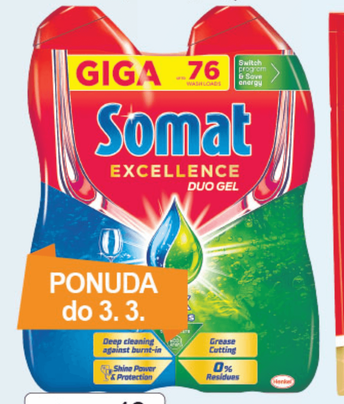 Gel za strojno pranje posuđa Somat Excellence Duo Gel 1370 ml - Akcija u trgovini KTC