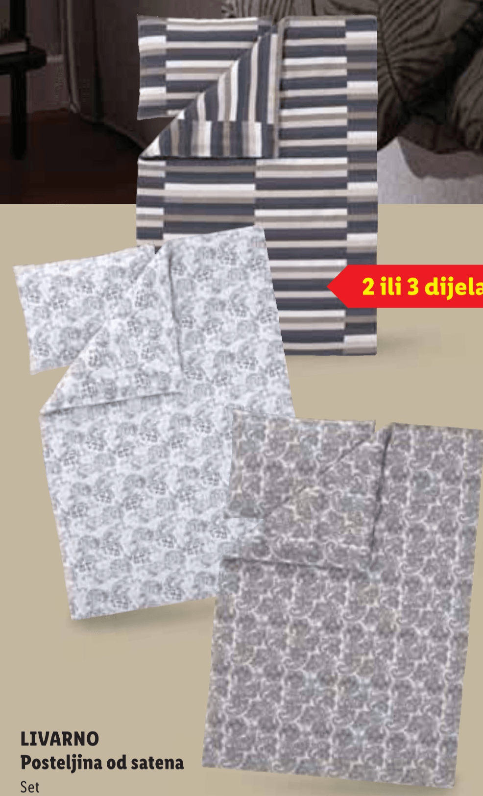 LIVARNO Posteljina od satena 1 jastučnica cca 60x80 cm i 1 navlaka za pokrivač cca 140x200 cm - Akcija u trgovini Lidl