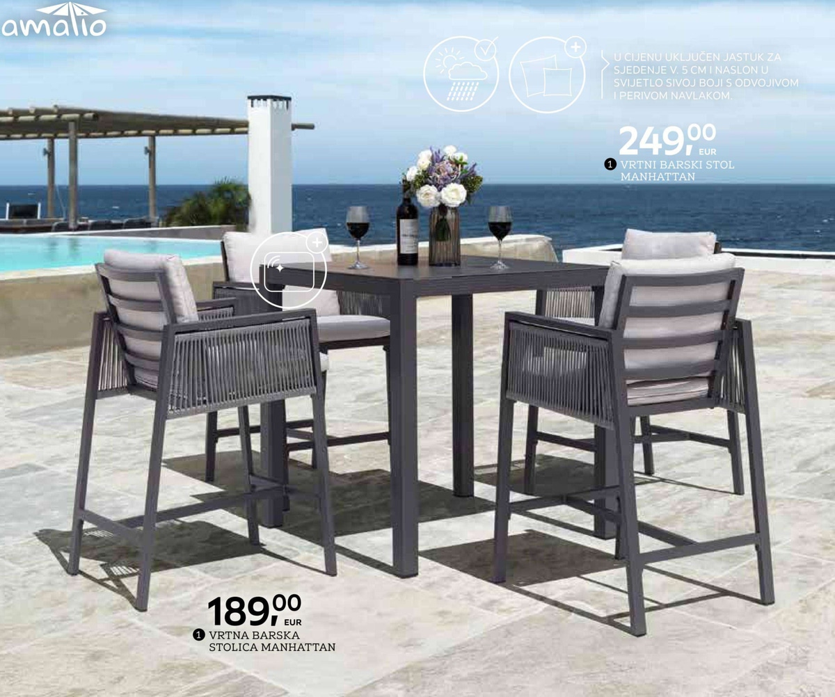 Vrtni barski stol Manhattan - Akcija u trgovini Lesnina