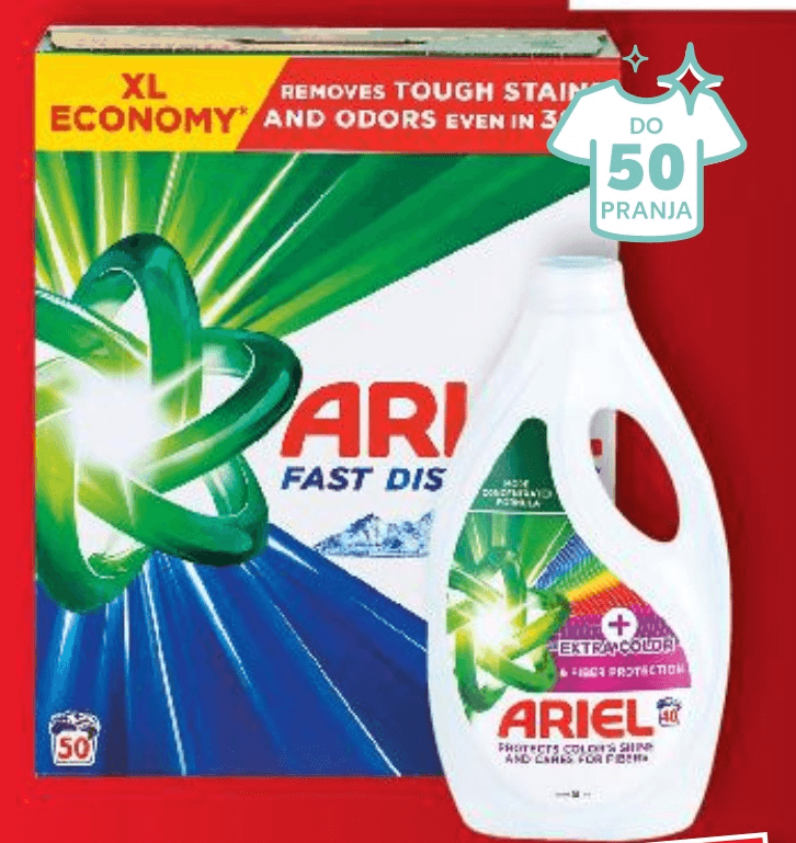 Ariel Deterdžent za pranje rublja - Akcija u trgovini Kaufland