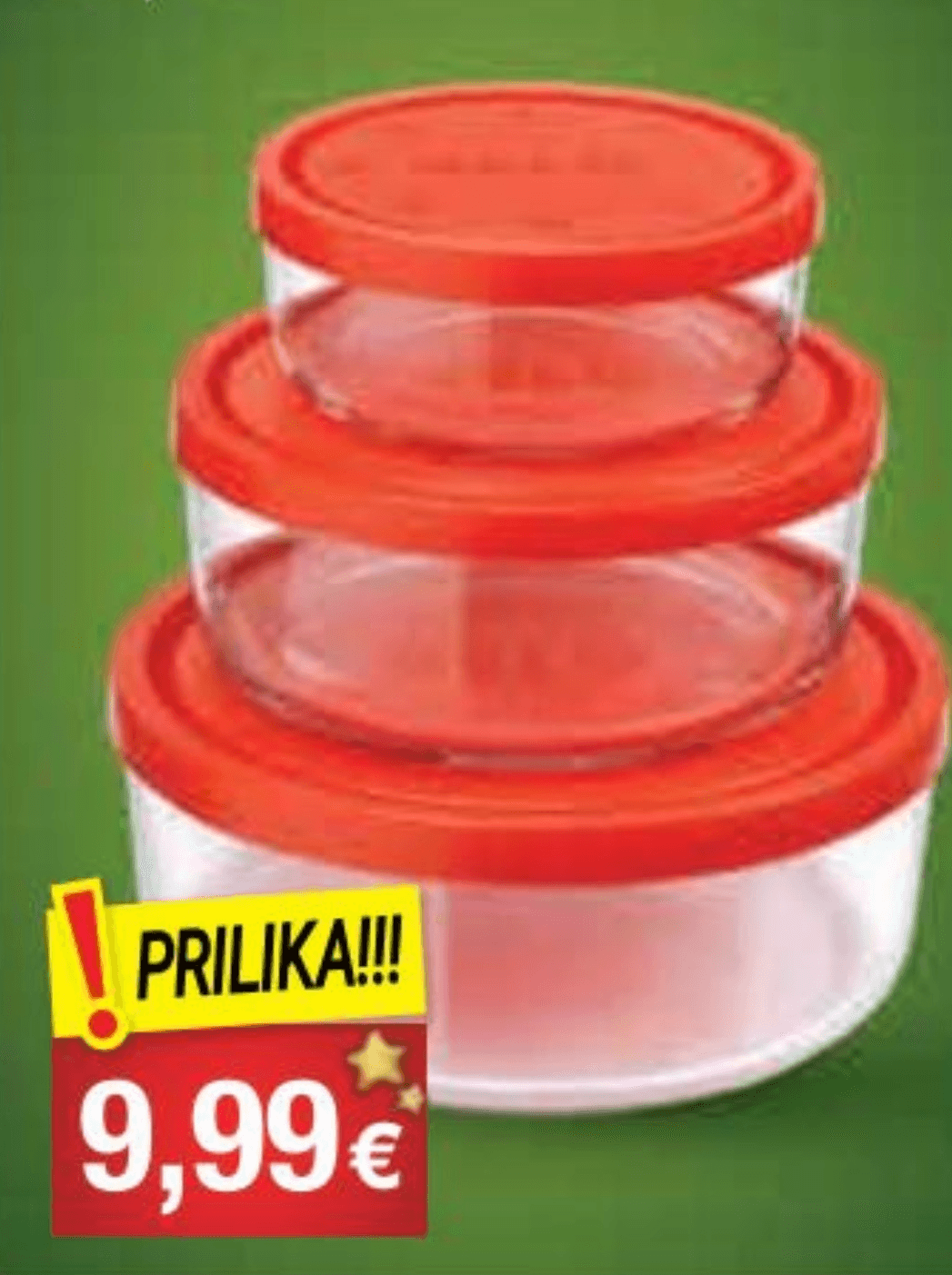 Set posuda staklene sa poklopcem 3 kom, 1 set - Akcija u trgovini NTL