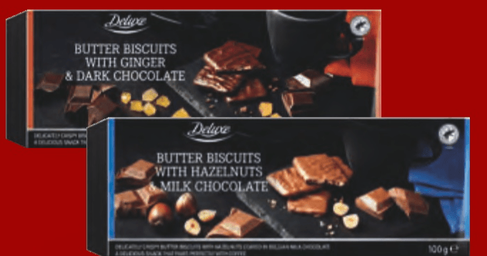 Deluxe Keksi preliveni čokoladom 100 g - Akcija u trgovini Lidl