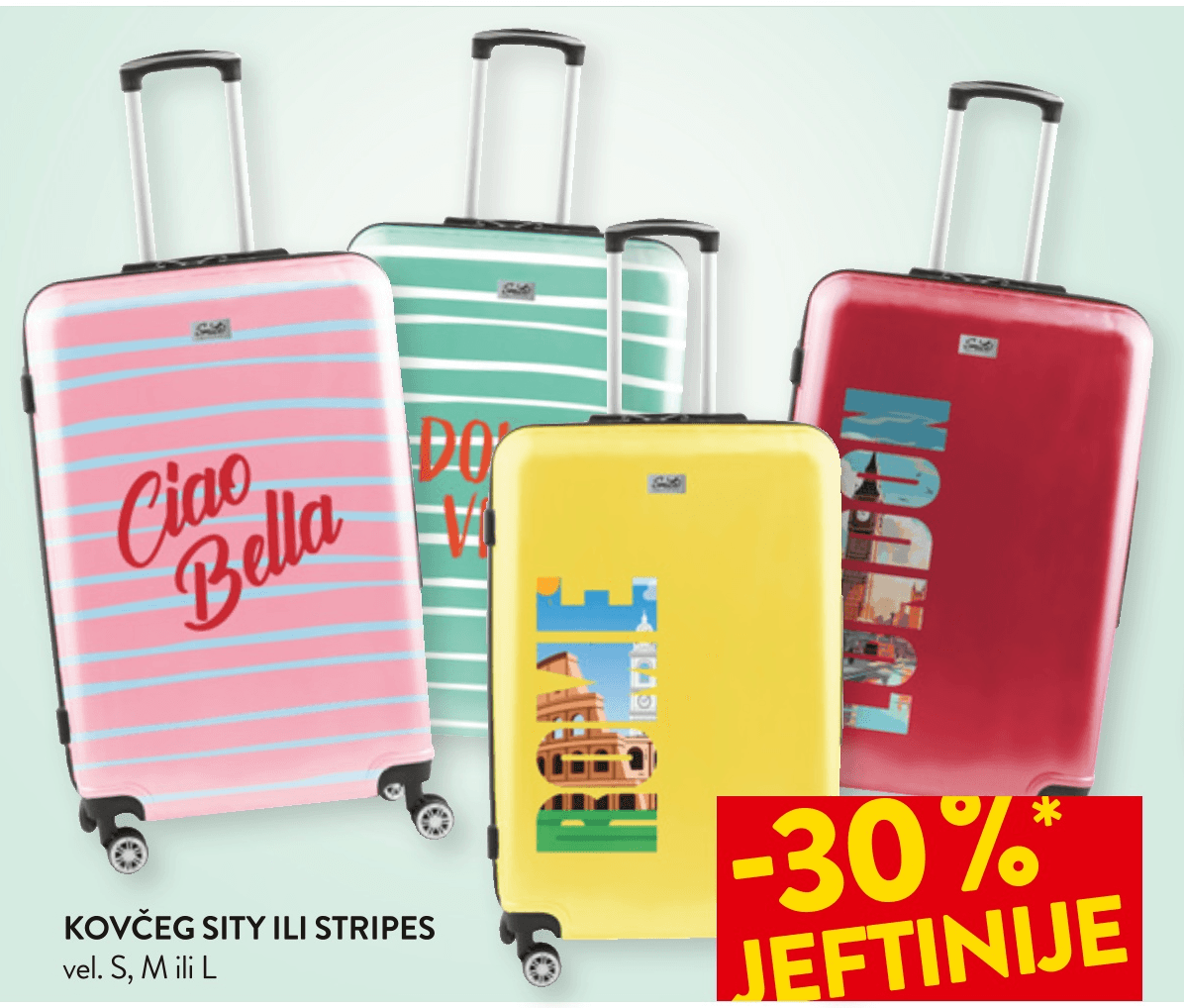 Kovčeg stripes ili city vel. M Akcija u trgovini Spar