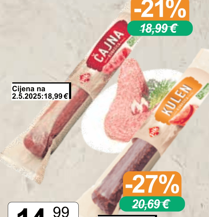 Čajna kobasica ili kulen Pik Vrbovec - Akcija u trgovini KTC