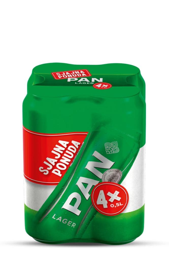 Pan Pivo 4 x 0,5 l Akcija u trgovini Stanić Diskont