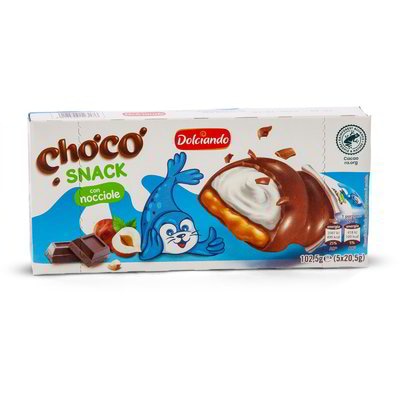 Choco Snack Lješnjak 5 kom, 102.5 g Dolciando - Akcija u trgovini Eurospin